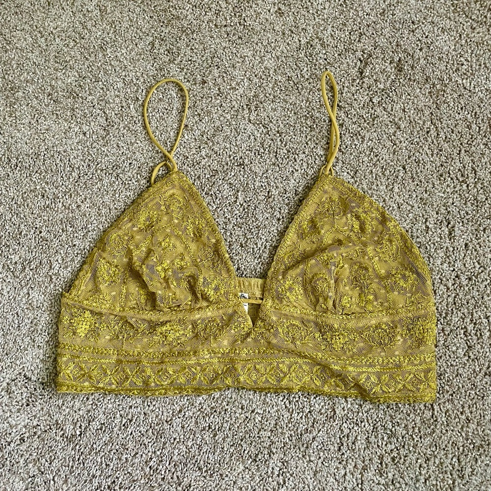 Free People Gold Lace Bralette